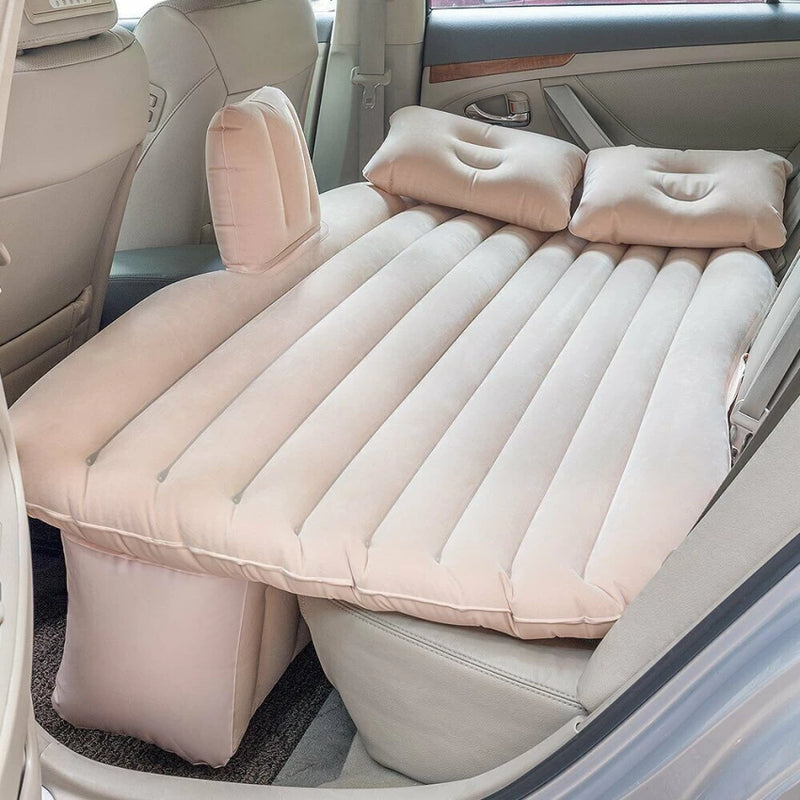 Exclusive Car Air Mattress |Car Inflatable Bed with Pump & 2 Air Pillow|Quick Inflatable Back Seat Bed|Travel,Trips,Camping,Picnic,Pool & Beach|Universal Fit