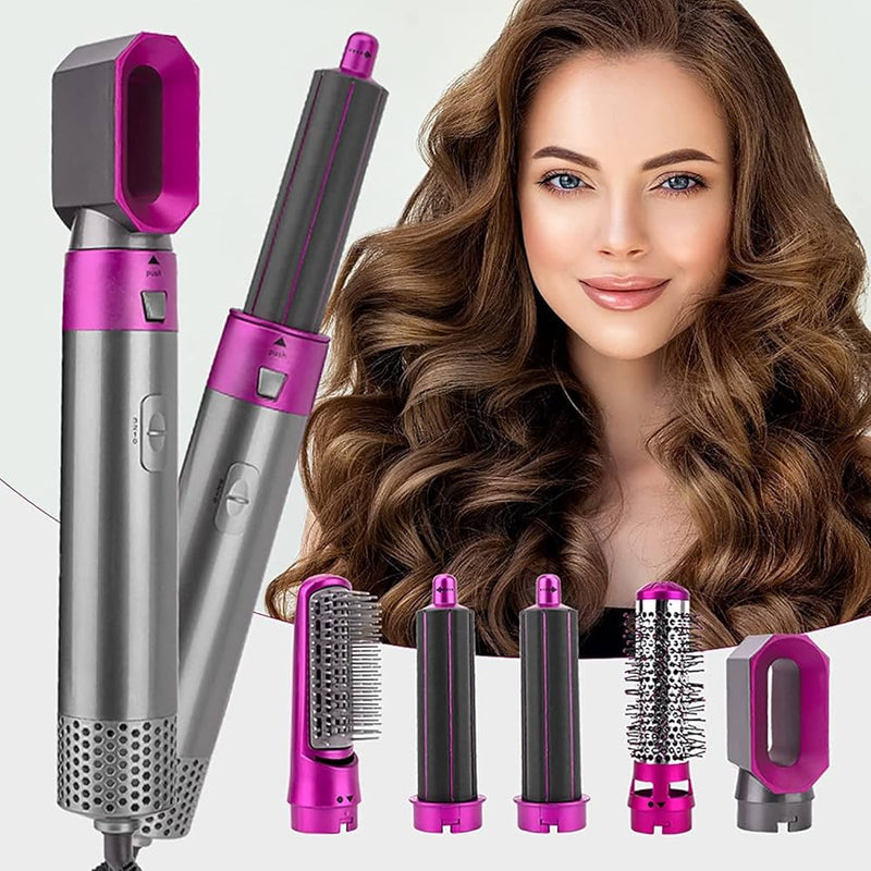 5 In 1 Hot Air Styler Straightener, Dryer Comb Multifunctional Styling Tool For Curly Hair Machine For Straightening Curling Drying Combing Scalp Massage Styling, 1000 Watts