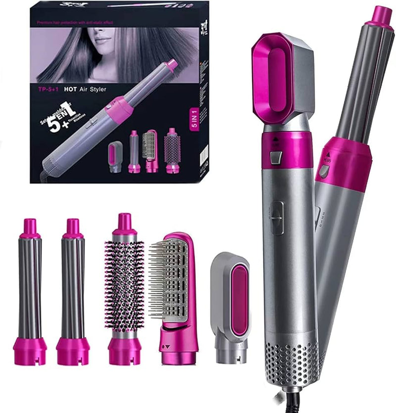 5 In 1 Hot Air Styler Straightener, Dryer Comb Multifunctional Styling Tool For Curly Hair Machine For Straightening Curling Drying Combing Scalp Massage Styling, 1000 Watts